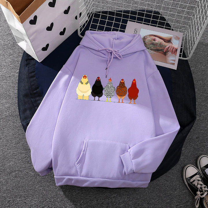 Damen oversized Kapuzenpullover mit Kängurutasche und süßem Avocado‑Toast-Print – Auréline