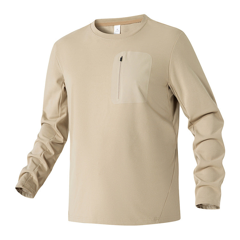Herren Funktions-Langarmshirt mit Brust-Reißverschlusstasche und atmungsaktivem Performance-Jersey Echo Archiv