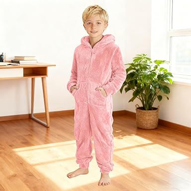 Unisex Kuscheliger Fleece-Overall mit Kapuze Echoarchiv