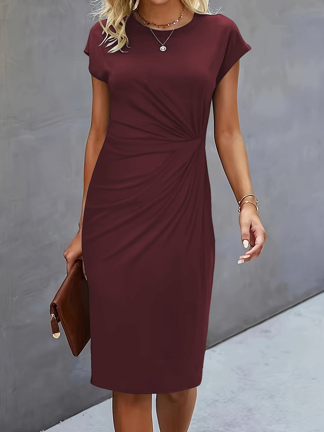 Damen elegantes Wickelkleid mit figurbetontem Design und feinem Jersey-Material Echo Archiv