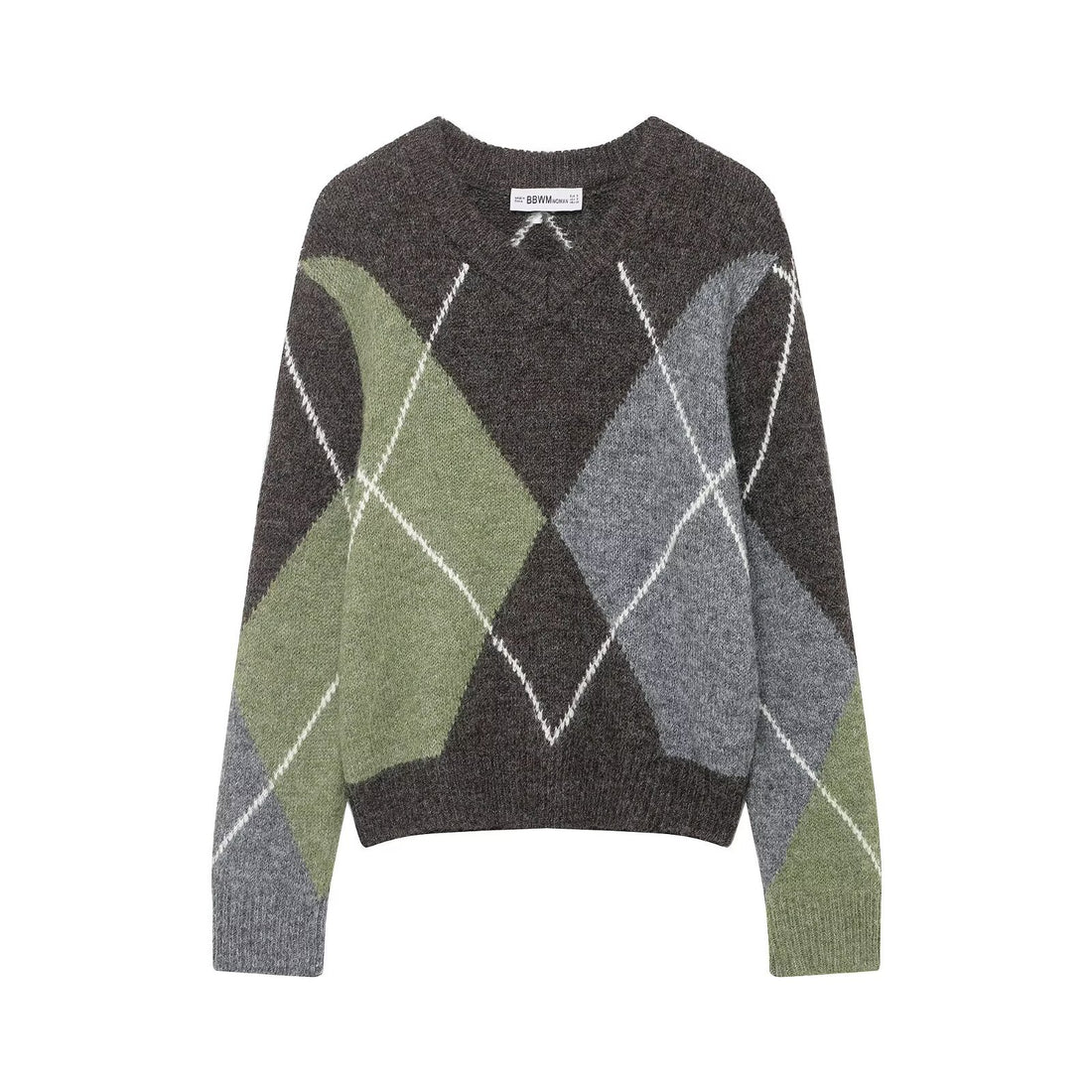 Damen Oversized Rautenstrickpullover mit Mohaireffekt Echoarchiv