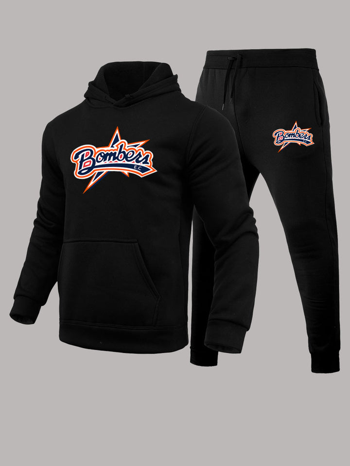 Herren Kapuzenpullover und Jogginghose Set mit sportlichem Logo-Design Echoarchiv