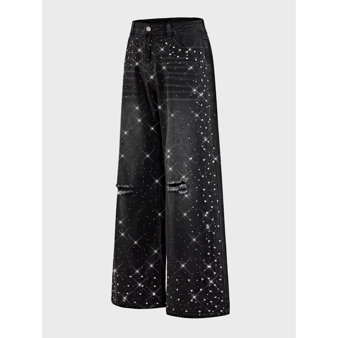 Damen Veredelte Jeans mit weitem Bein – Dénora