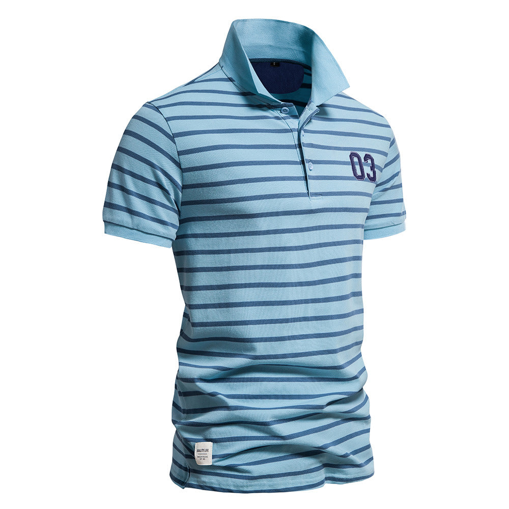 Herren Polo-Shirt mit modischem Streifenmuster und bequemem Schnitt Echoarchiv