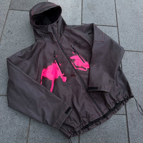 Unisex nan technische Regenjacke mit verschweißten Nähten, schrägen Brust-Reißverschlusstaschen und verstellbarem Kordelzugsaum Echo Archiv