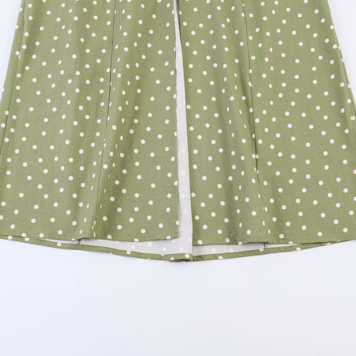Damen Vintage-inspiriertes Träger-Midikleid mit taillierter Schnittführung und durchgehender Knopfleiste Echo Archiv