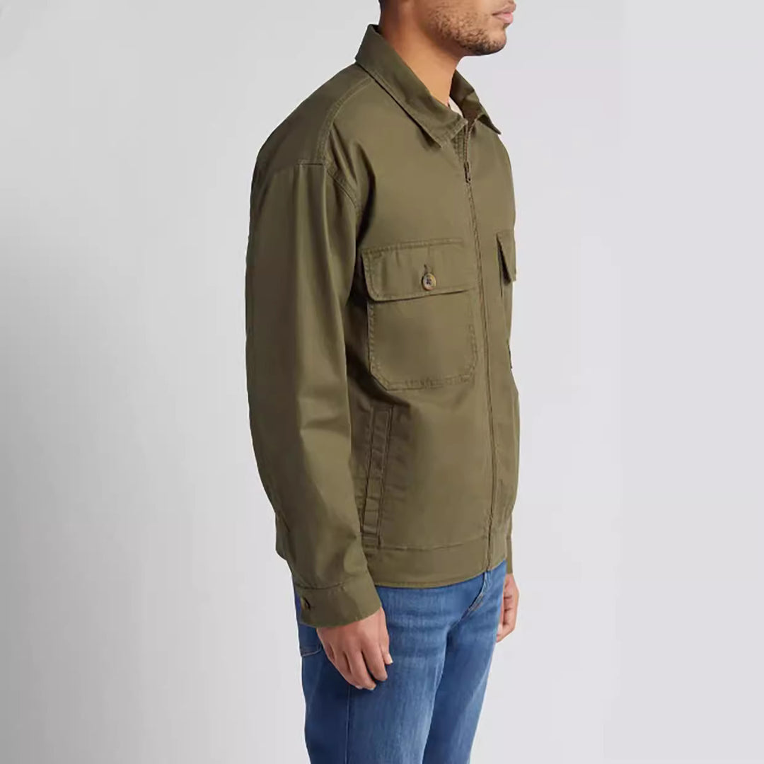 Herren Utility-Jacke mit aufgesetzten Taschen und durchgehendem Reißverschluss Echoarchiv