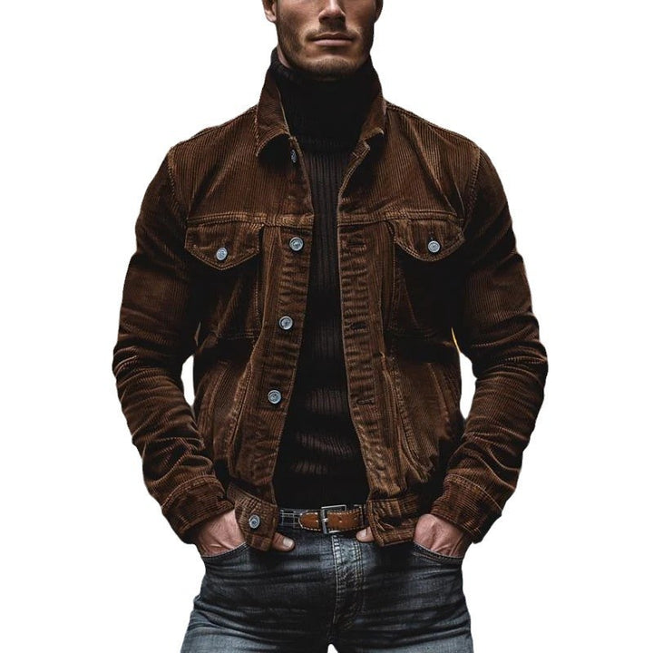 Herren cordjacke mit stylischem Schnitt und funktionalen Taschen Echoarchiv