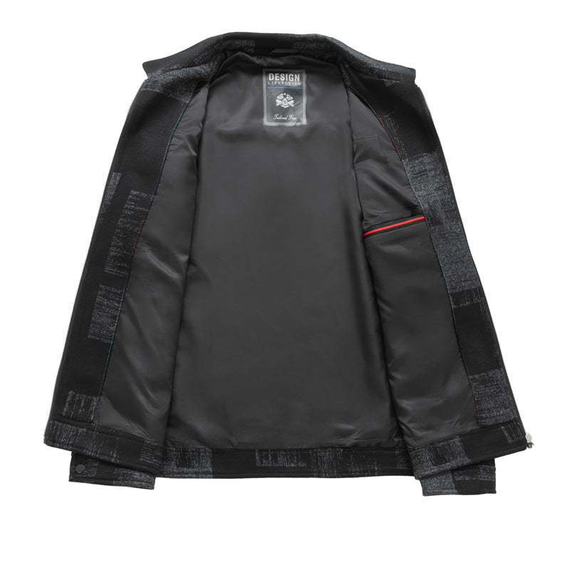 Herren Strukturierte Zip-Hemdjacke aus Wollmix mit Pattenbrusttaschen Echo Archiv