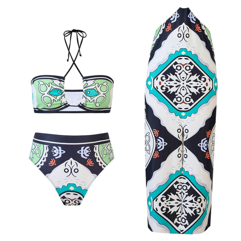 Damen Bikini-Set mit raffiniertem Wickeldesign und trendigem Mustermix Echo Archiv