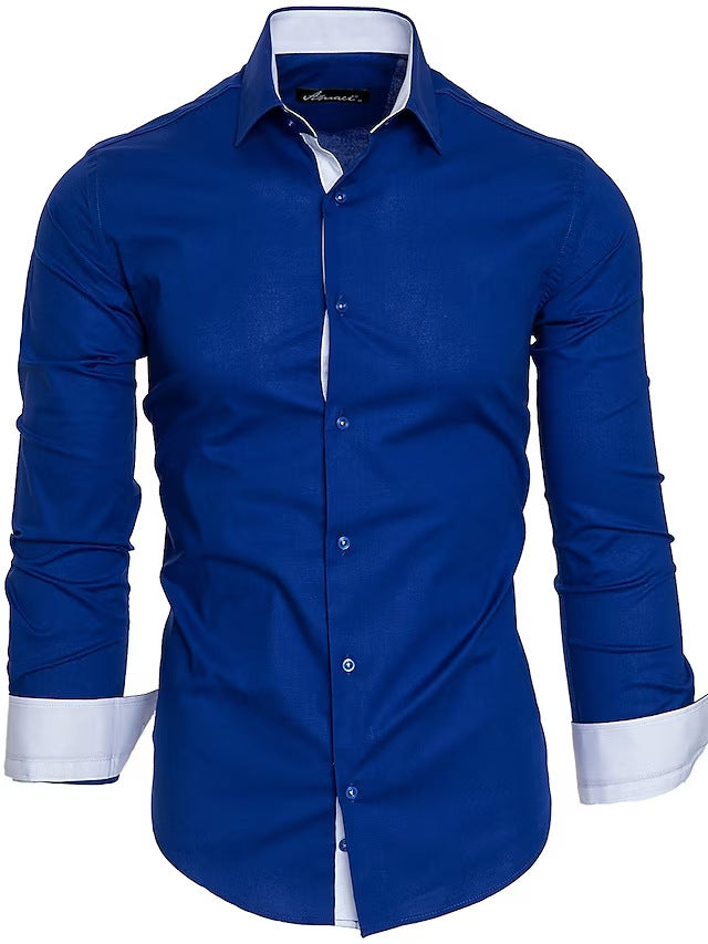 Herren elegantes Langarmhemd mit kontrastierenden Akzenten Echoarchiv