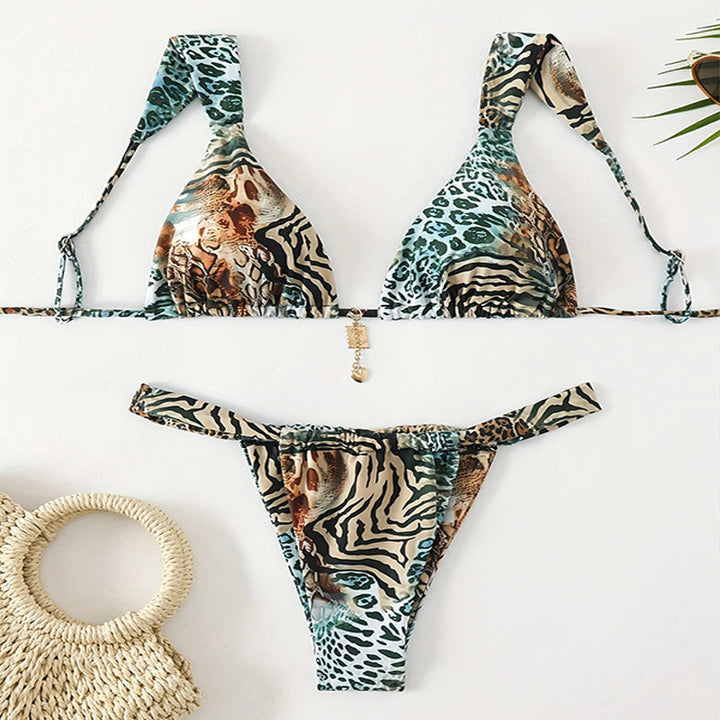 Damen Triangel-Bikini mit raffiniertem Leopardenmuster Echo Archiv