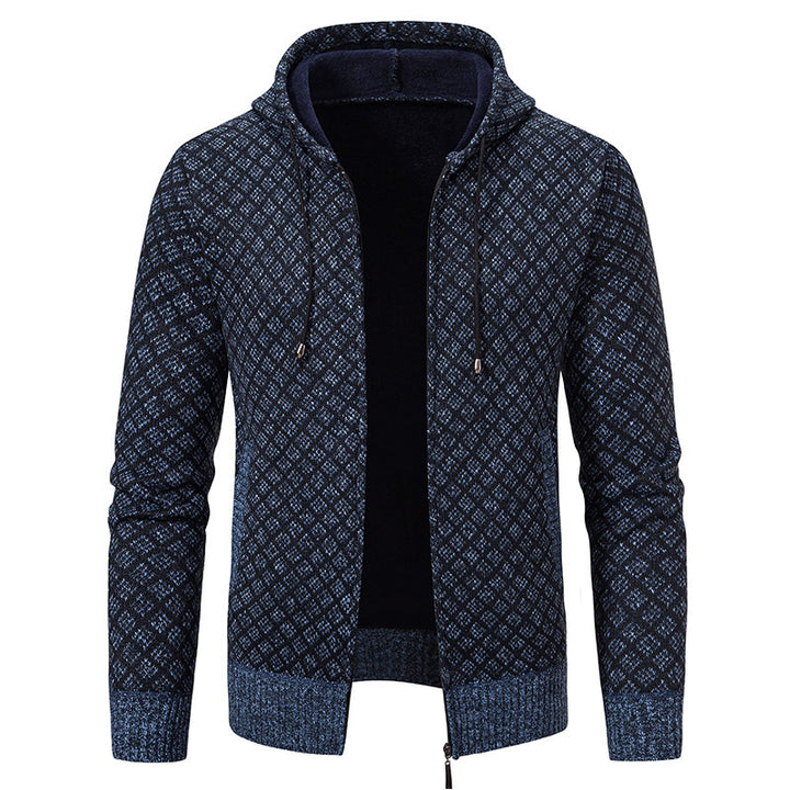 Herren stylische Jacke mit modernem Wabenmuster und Kapuze Echoarchiv
