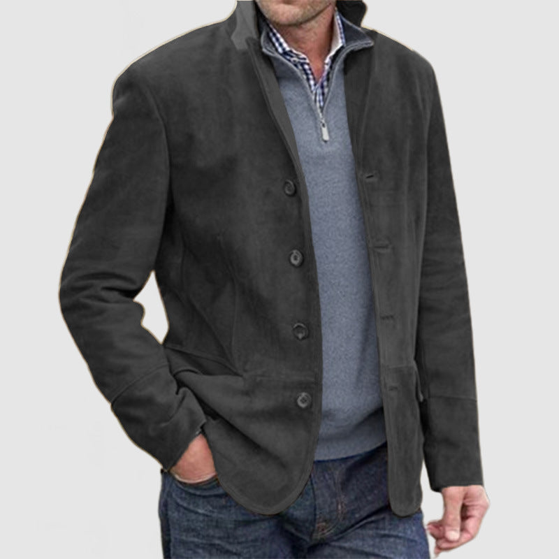 Herren Elegante Wildlederjacke mit modernen Details Echoarchiv