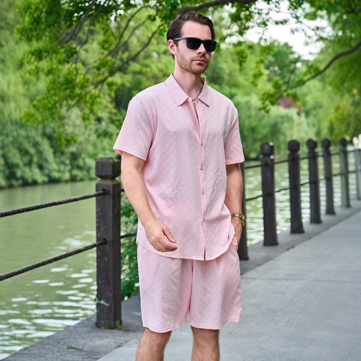 Herren Kurzarmhemd und Shorts Set Echoarchiv