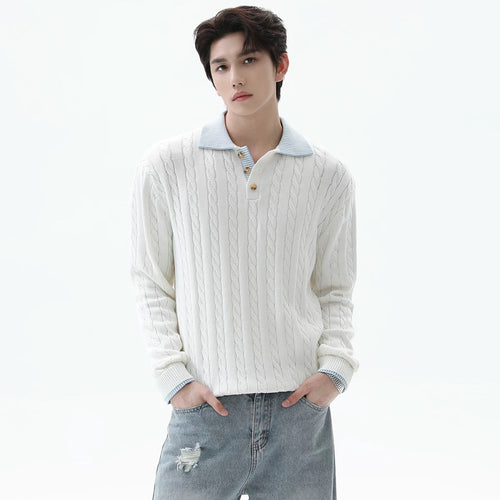 Herren Modischer Strickpullover mit strukturiertem Design Echoarchiv