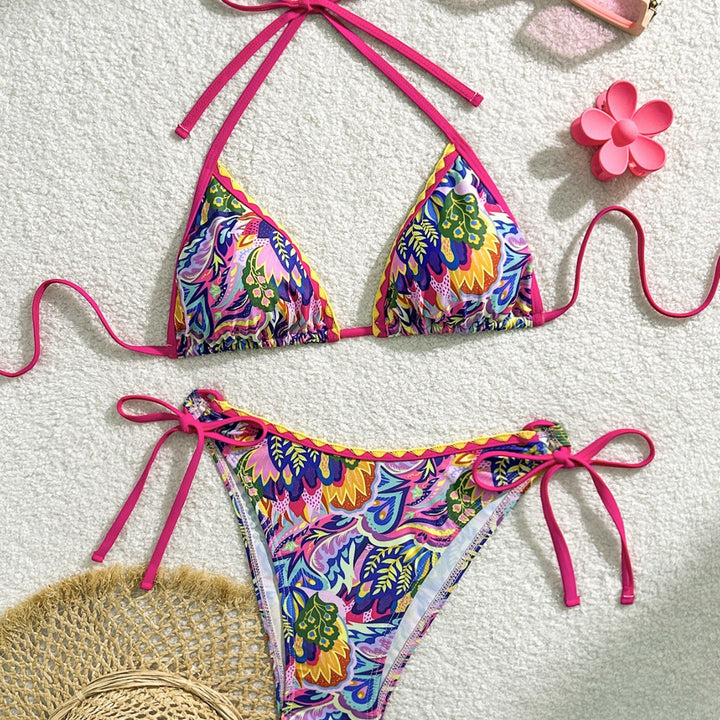 Damen Triangel-Bikini mit verspieltem Farbmuster Echo Archiv