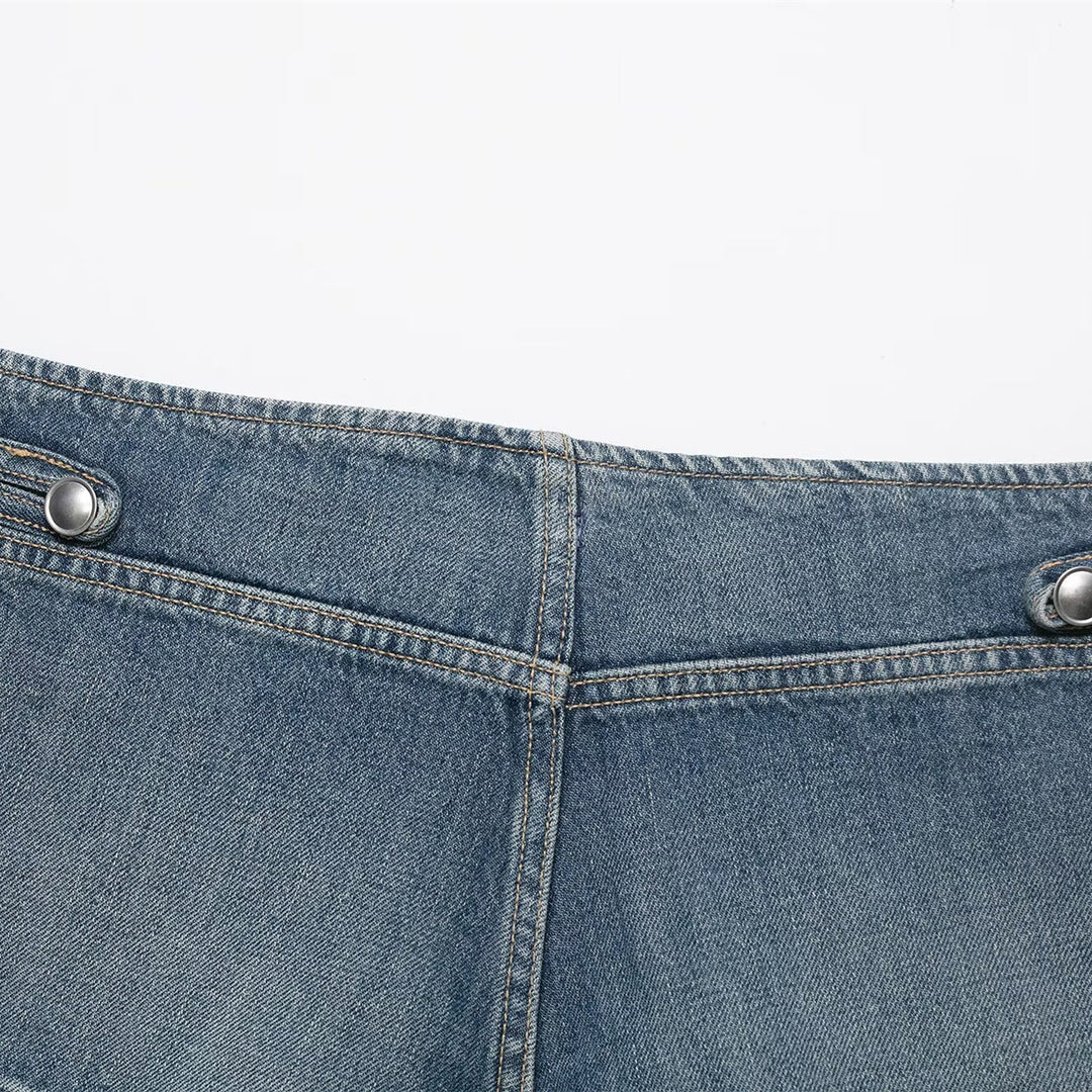 Damen Denim-Shorts mit dekorativen Knöpfen Echo Archiv