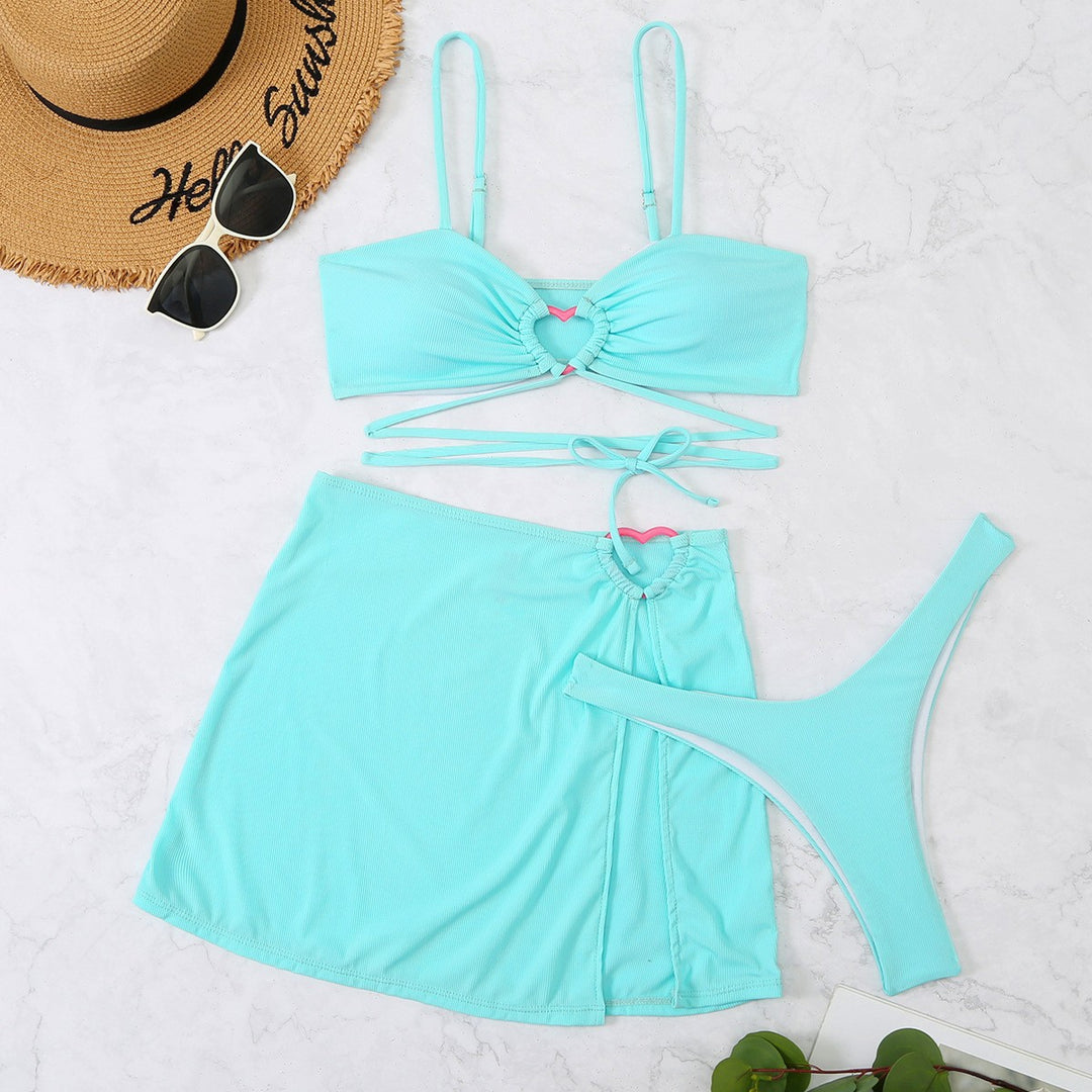 Damen Bikini-Set mit elegantem Knopf-Detail und hohem Beinausschnitt Echo Archiv