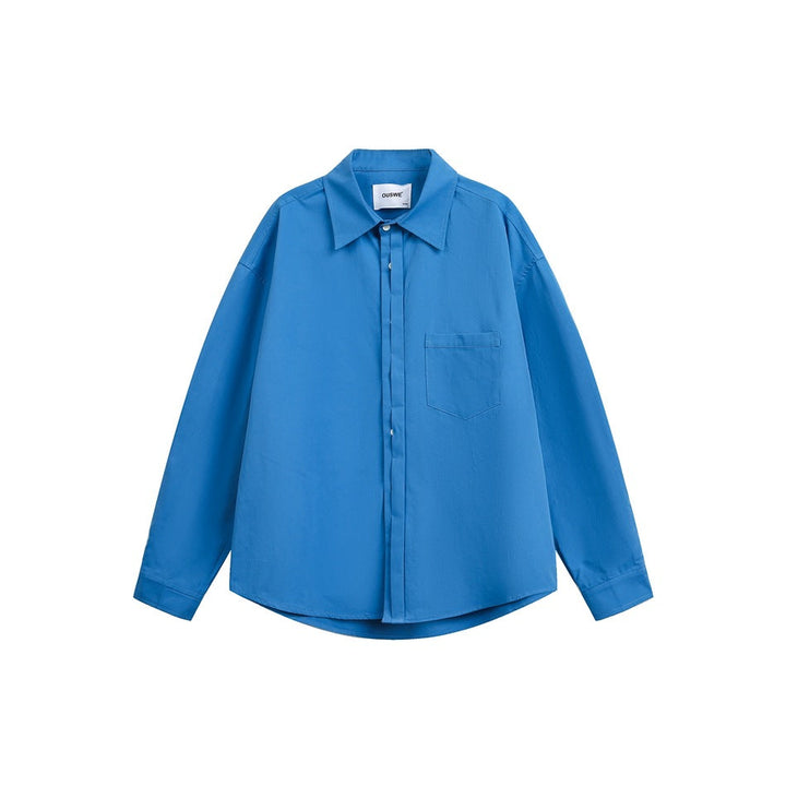 Damen Oversize‑Hemdbluse mit Brusttasche und verdeckter Knopfleiste Echoarchiv