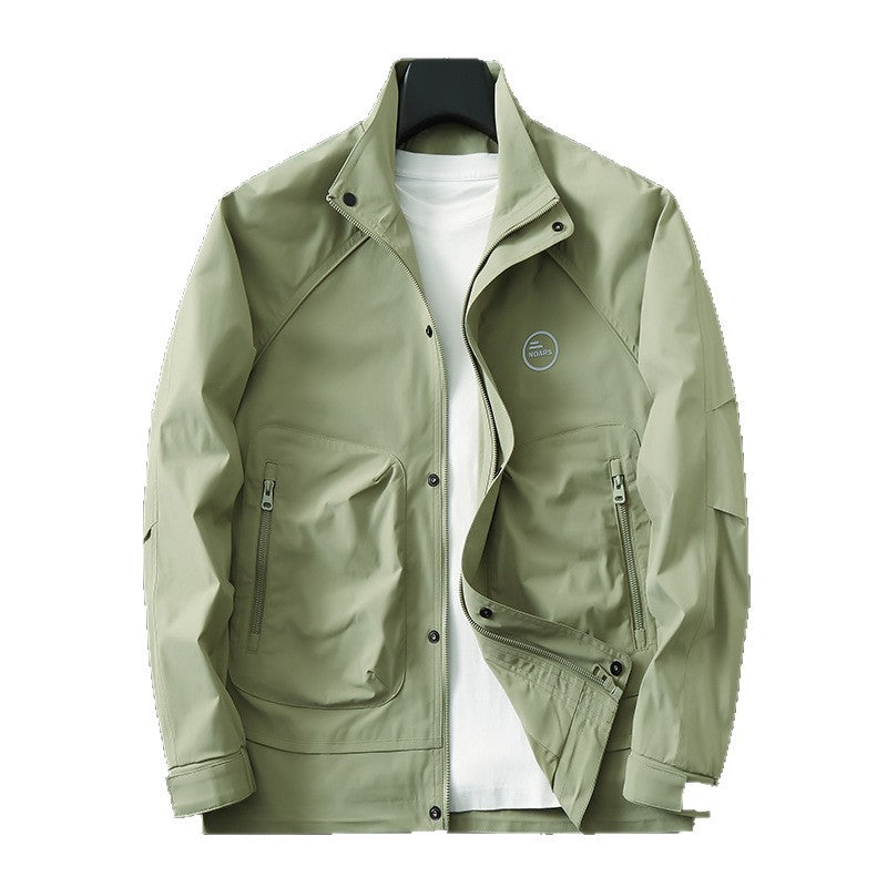 Herren Leichte technische Übergangsjacke mit Stehkragen, Reißverschluss und Multifunktionstaschen Echo Archiv