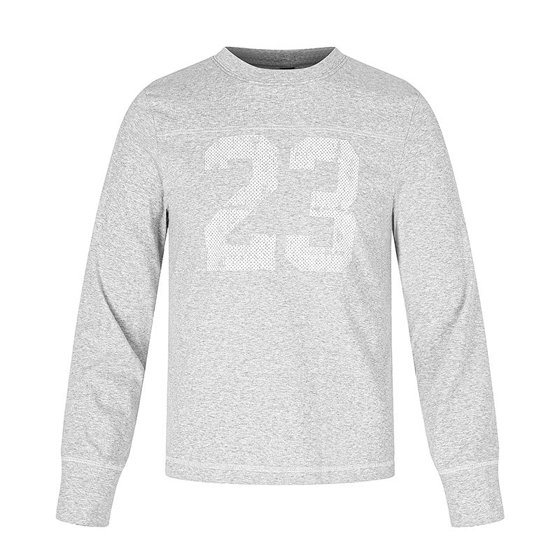 Herren Langarm-Sweatshirt mit Rundhalsausschnitt und sportischem Nummern-Print Echoarchiv