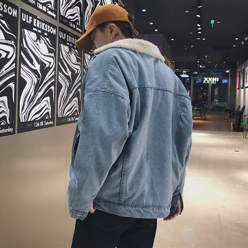 Herren Modische Denimjacke mit Fleecefutter Echoarchiv