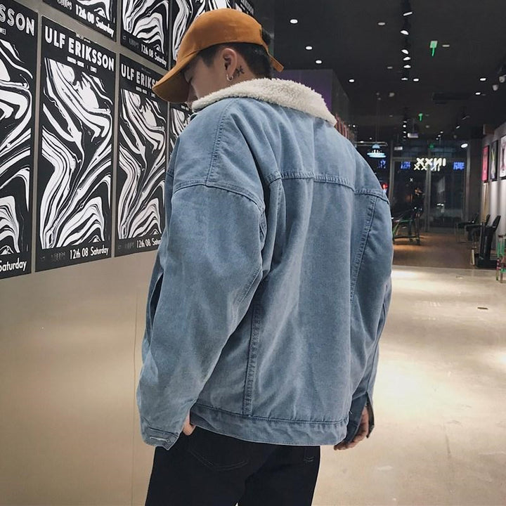 Herren Modische Denimjacke mit Fleecefutter Echoarchiv