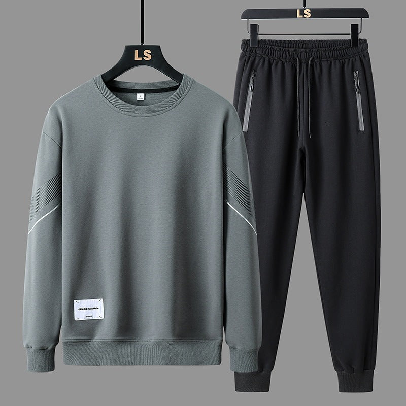 Herren Sportliches Freizeit-Trainingsset aus Sweatshirt & Jogginghose mit Reißverschlusstaschen Echo Archiv