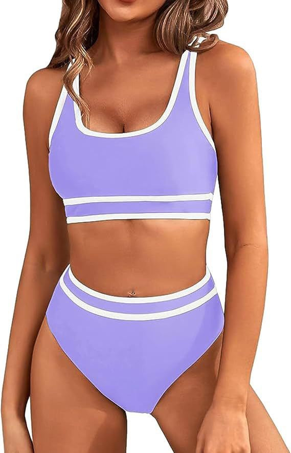 Damen Sportives Bikini-Set mit hohem Bund Echo Archiv