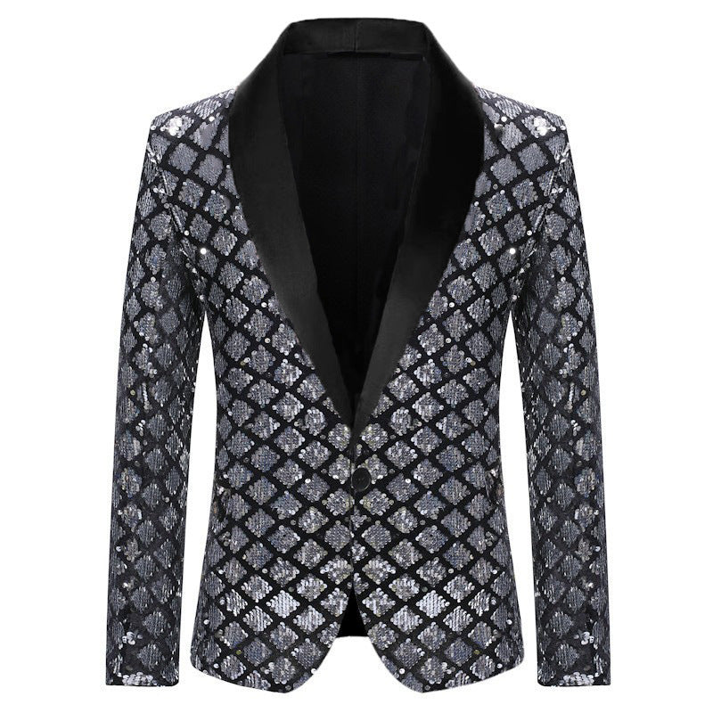 Herren Glamouröser Paillettenblazer Echoarchiv