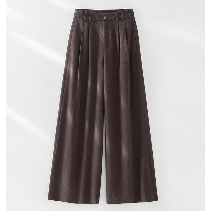 Damen Weite Bundfalten-Hochbundhose aus Wollmischung Echoarchiv