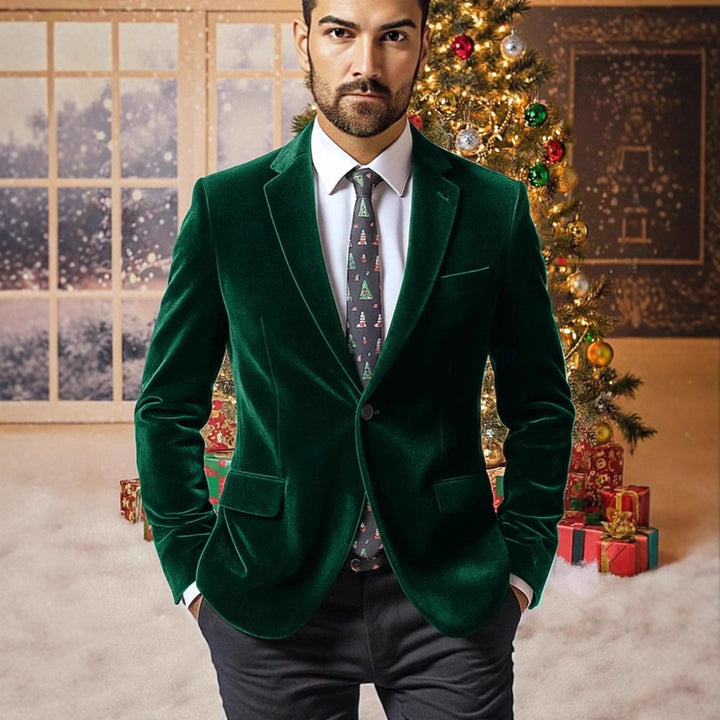 Herren Luxuriöser Samtblazer Echo Archiv
