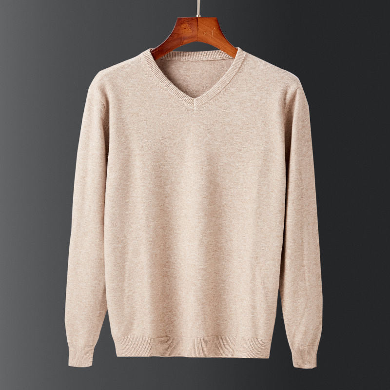 Herren eleganter V-Ausschnitt Pullover aus feiner Wolle Echoarchiv