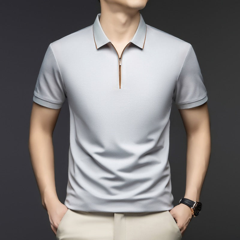 Herren Kurzarm-Shirt mit modernem Reißverschluss Echoarchiv