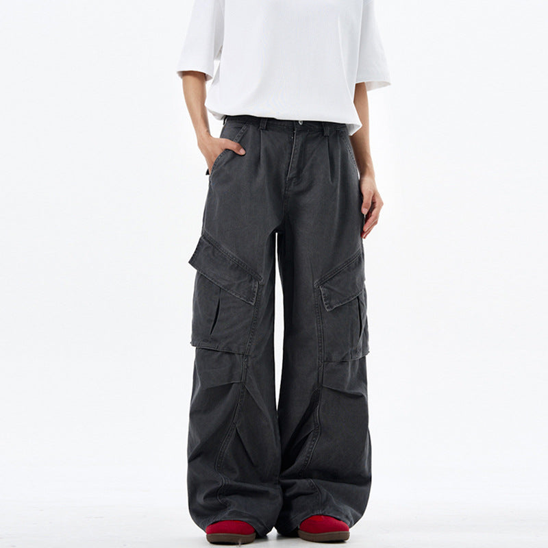 Herren weite technische Multi-Pocket Cargohose im Palazzoschnitt Echo Archiv