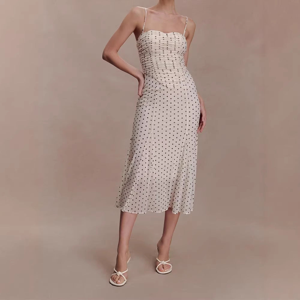 Damen Midi-Party-Kleid mit Rüschendetails und transparenter Stoffstruktur Echo Archiv