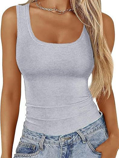 Damen Körperbetontes Oberteil mit breiten Trägern und geripptem Design Echo Archiv