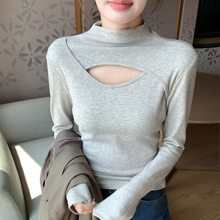 Damen Elegantes Langarmshirt mit Ausschnitt Echo Archiv
