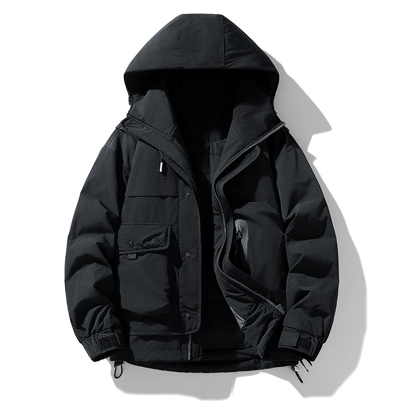 Herren wattierte Kapuzen-Fieldjacke mit Multifunktionstaschen Echo Archiv