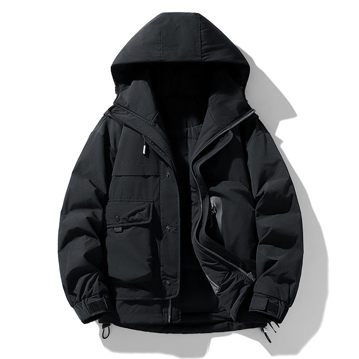 Herren wattierte Kapuzen-Fieldjacke mit Multifunktionstaschen Echo Archiv