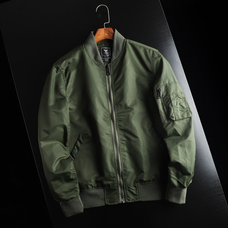Herren nan windabweisende Nylon-Bomberjacke im MA-1 Stil mit Ärmeltasche und gerippten Bündchen Echo Archiv
