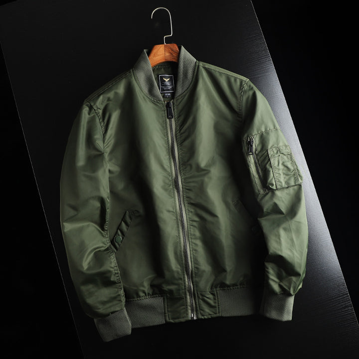 Herren nan windabweisende Nylon-Bomberjacke im MA-1 Stil mit Ärmeltasche und gerippten Bündchen Echo Archiv