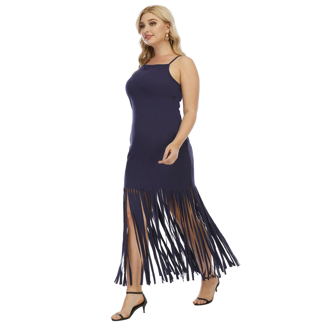 Damen Maxikleid mit fransigem Design Echo Archiv