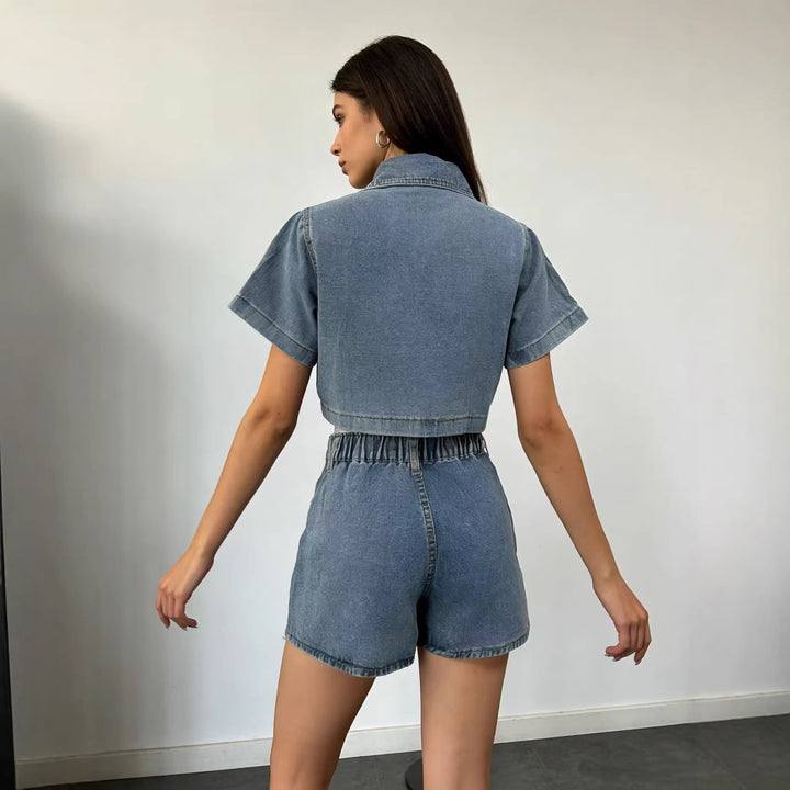 Damen Crop-Top und Minirock Set im lässigen Stil Echo Archiv