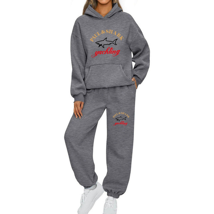 Damen nan oversized Hoodie und Jogginghose Set mit Kapuze Kängurutasche und gerippten Bündchen Echo Archiv