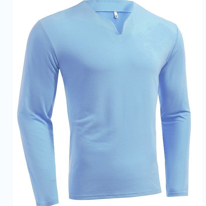 Herren nan Langarmshirt mit V-Ausschnitt Slim Fit Baumwollmix und elastischem Komfortbund Echo Archiv