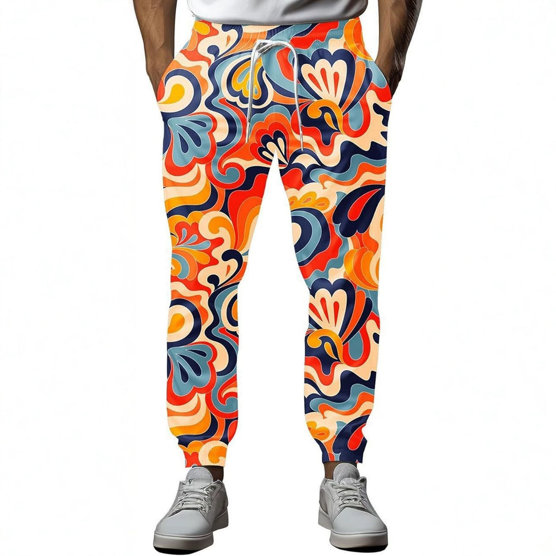Herren Sportliche Jogginghose mit kreativem Mustermix Echoarchiv