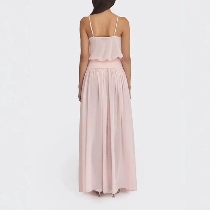Damen Maxi-Kleid mit fließendem Chiffon-Oberteil und elastischem Bund Echo Archiv