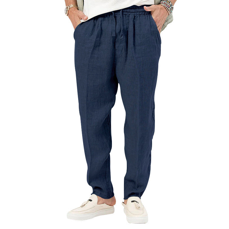Herren Leichte Sommer-Linenhose mit elastischem Bund und Seitentaschen Echoarchiv